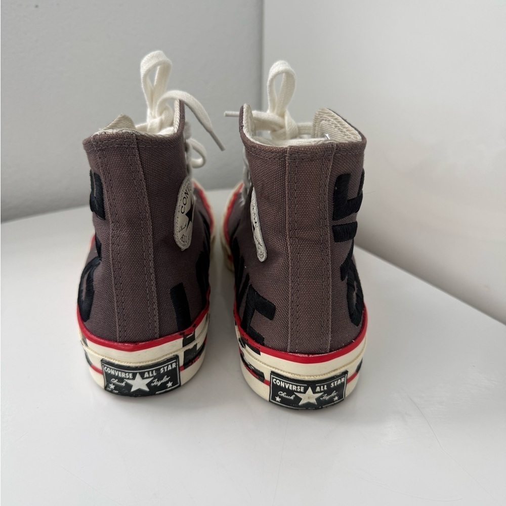 Converse Charcoal High-Tops with Red Heart Accent - Picture 6 of 8